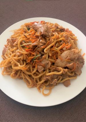 お手軽！にんじんとほうれん草の焼きそば-レシピのメイン写真