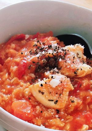 トマトとチキンのオートミールリゾット-レシピのメイン写真