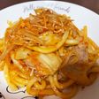 具だくさん!豚バラキムチ焼うどん