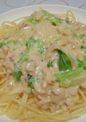 鮭とレタスのクリームパスタ-レシピのメイン写真
