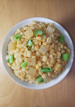 100%押し麦の豆板醤味噌大根麦飯-レシピのメイン写真