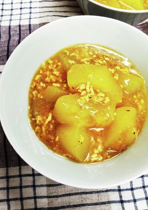 夕顔のカレー鶏そぼろあん-レシピのメイン写真