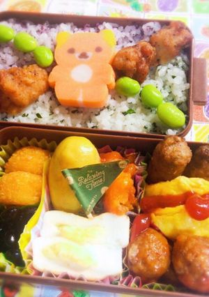 時短　お弁当盛り付け記録　2 リラックマ-レシピのメイン写真