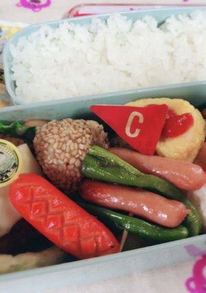 時短　お弁当盛り付け記録19 ふりかけ-レシピのメイン写真