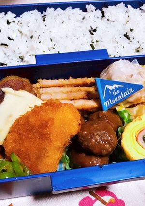 時短　お弁当盛り付け記録１４　わかめご飯-レシピのメイン写真