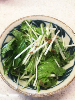 和えるだけ!水菜と鰹節のサラダ-レシピのメイン写真