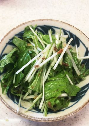 和えるだけ!水菜と鰹節のサラダ-レシピのメイン写真