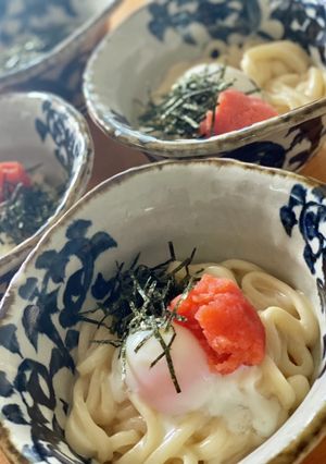 明太チーズ釜玉うどん-レシピのメイン写真