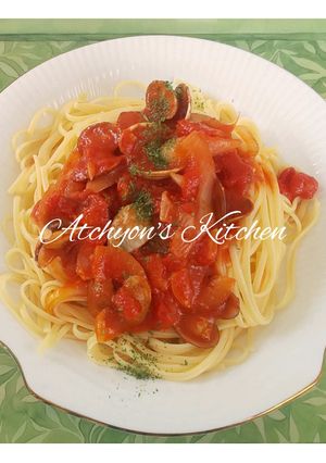 簡単あさりとベーコンのトマトソースパスタ-レシピのメイン写真