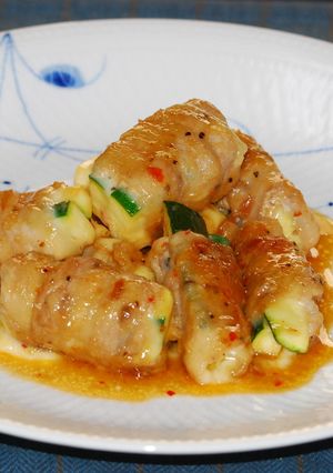 ズッキーニとチーズの肉巻きピリ辛照り焼き-レシピのメイン写真
