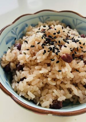 炊飯器で楽々お赤飯♪餅米、お米、1対1-レシピのメイン写真