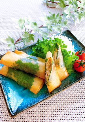 大葉とほぐしサラダチキンの簡単春巻き-レシピのメイン写真