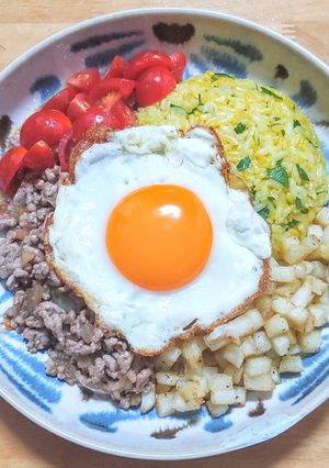 ミンチィ◎豚ひき肉とポテトにトマトのご飯-レシピのメイン写真