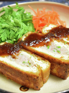 栃尾の油揚げの肉詰め焼き-レシピのメイン写真
