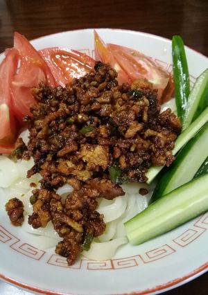 ハラペーニョ入り肉味噌の冷しうどん-レシピのメイン写真