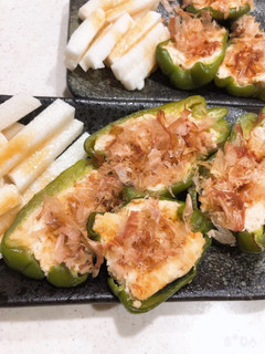 塩麹豆腐のピーマン肉詰め-レシピのメイン写真