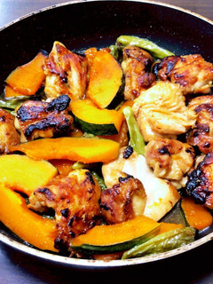 夏野菜と鳥もも肉の甘辛焼き-レシピのメイン写真