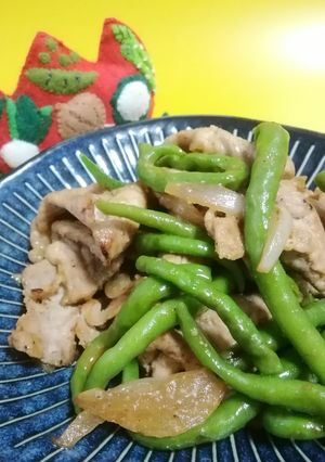ひもとうがらしと豚肉の味噌炒め-レシピのメイン写真