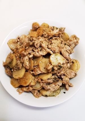 長いもとエリンギ、豚肉のオイスター炒め-レシピのメイン写真