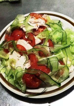 じっくり低温ふわふわ鶏胸肉のサラダ-レシピのメイン写真