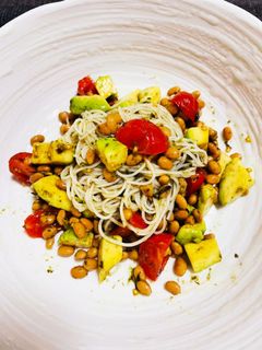 アボカド納豆トマトの柚子胡椒まぜてや素麺-レシピのメイン写真
