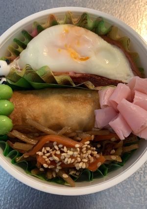 レンジでお弁当箱にぴったりのハムエッグ-レシピのメイン写真