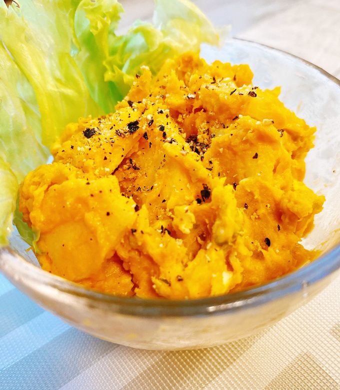 かぼちゃとりんごとクリームチーズのサラダ by 野菜ソムリエmiwa