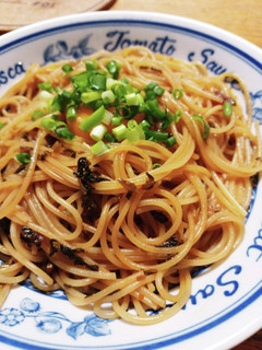 簡単☆混ぜるだけ高菜と柴漬けのパスタ-レシピのメイン写真
