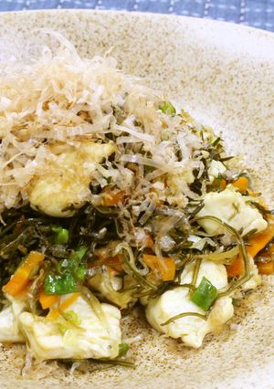 豆腐と刻み昆布の炒め物-レシピのメイン写真