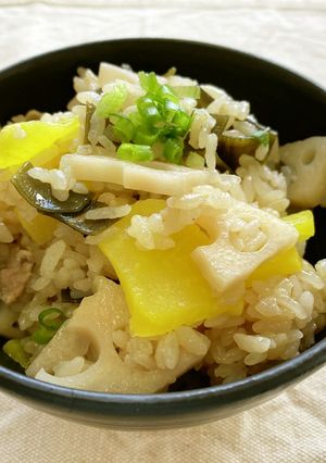 昆布と蓮根の炊き込みご飯-レシピのメイン写真