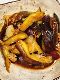 茄子とひき肉の甘辛炒め-レシピのメイン写真