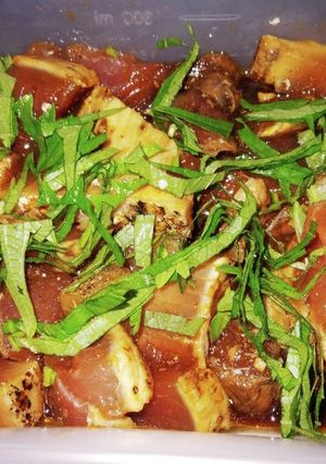 鰹のたたきアレンジ☆ピリ辛韓国風漬け-レシピのメイン写真