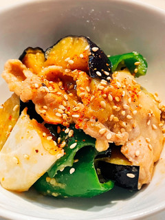 丸茄子と豚肉の揚げ味噌炒め(お弁当にも)-レシピのメイン写真