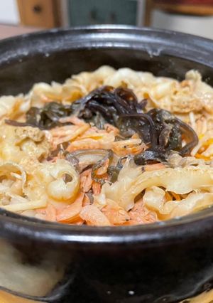ホタテ貝ひもと小エビの炊き込みご飯-レシピのメイン写真