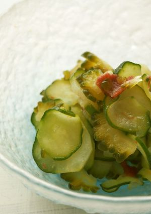 ゴーヤ・胡瓜・大葉の梅和え♪苦みさっぱり-レシピのメイン写真