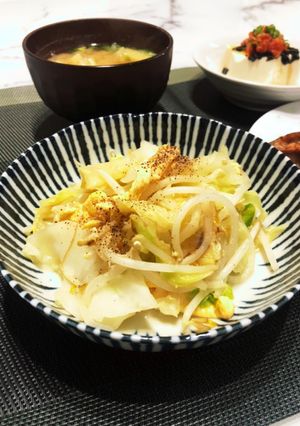 食物繊維たっぷりキャベツともやし炒め-レシピのメイン写真