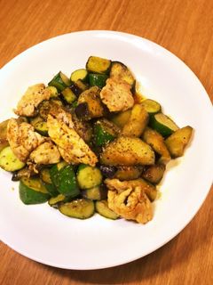 茄子きゅうり豚肉のカレー炒め-レシピのメイン写真