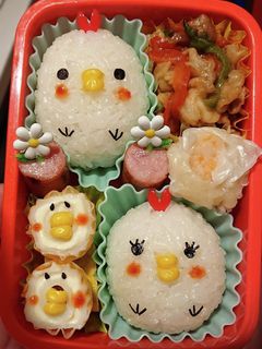 簡単!にわとりおにぎり弁当!-レシピのメイン写真