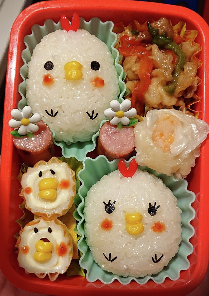 簡単！にわとりおにぎり弁当！-レシピのメイン写真