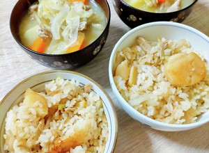 ねこぶだしで☆絶品！帆立の炊き込みご飯-レシピのメイン写真