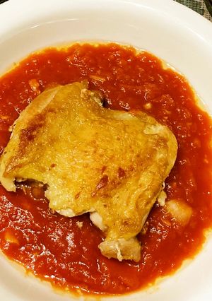 鶏モモ肉ソテー（ガーリックトマトソース）-レシピのメイン写真