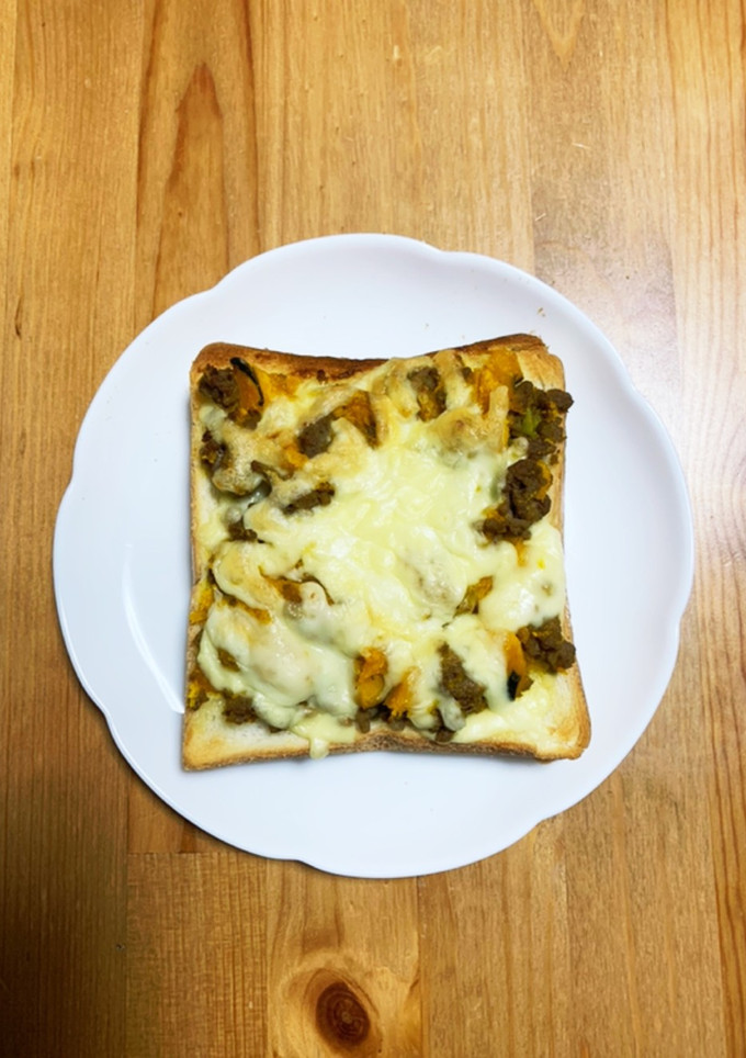 かぼちゃのそぼろ煮マヨチートースト-レシピのメイン写真