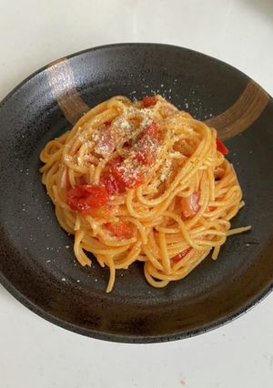 レンジでトマトとベーコンのパスタ-レシピのメイン写真