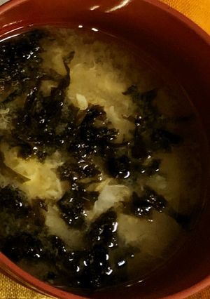 卵と岩のりの味噌汁-レシピのメイン写真