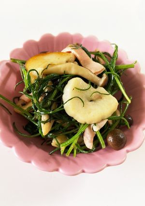 美味しいよ！おかひじきのペペロンチーノ風-レシピのメイン写真