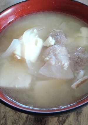 豚肉入りの味噌汁-レシピのメイン写真