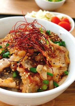 10分で♡玉ねぎたっぷりネギ塩豚丼-レシピのメイン写真