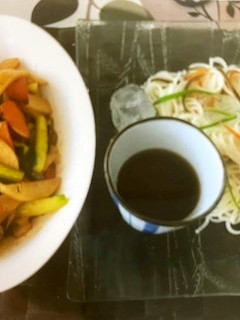 ピリ辛炒め野菜と彩りそうめん-レシピのメイン写真