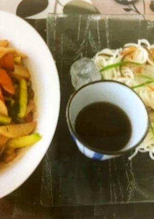 ピリ辛炒め野菜と彩りそうめん-レシピのメイン写真