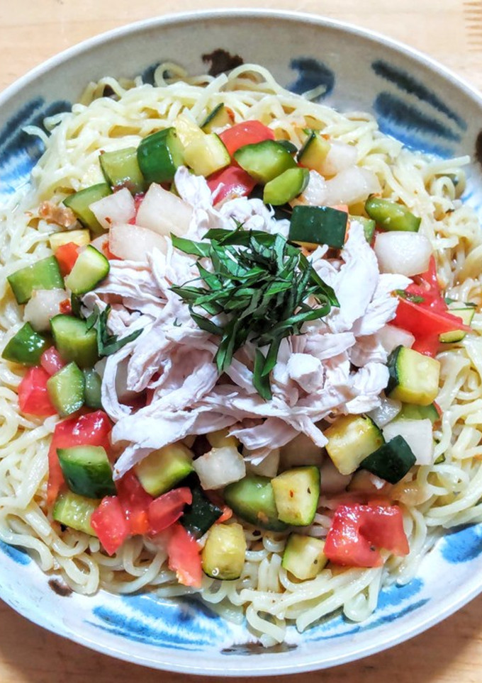 梨と茹で鶏むね肉の冷やし中華-レシピのメイン写真